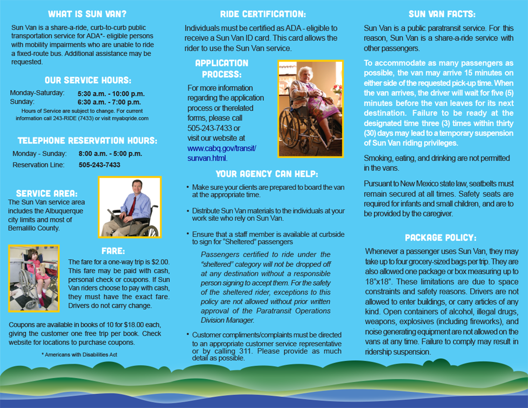 Sun Van Brochure front.